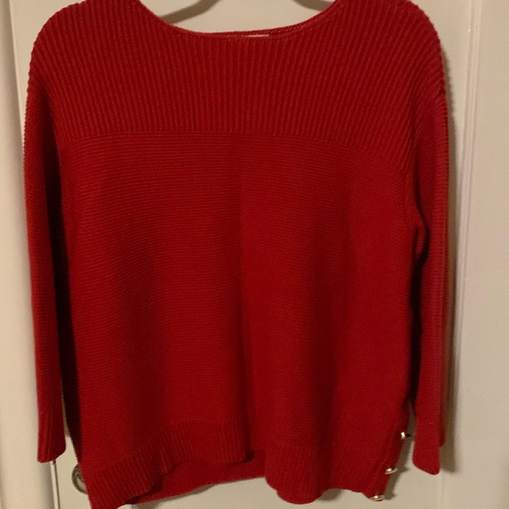 Charter Club Red Ribbed Knit Women’s Sweater